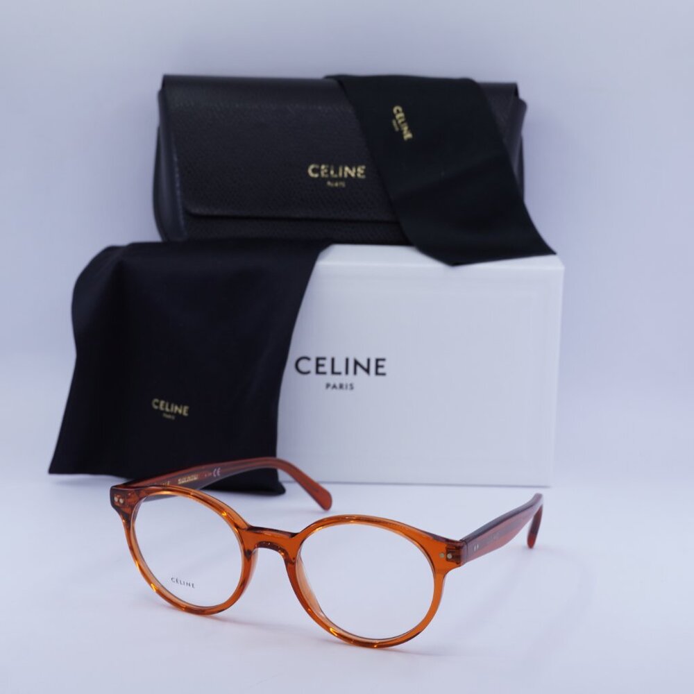 🕶️ New Celine CL50008I 042 Eyeglasses - Orange Frame 49mm - Picture 9 of 9